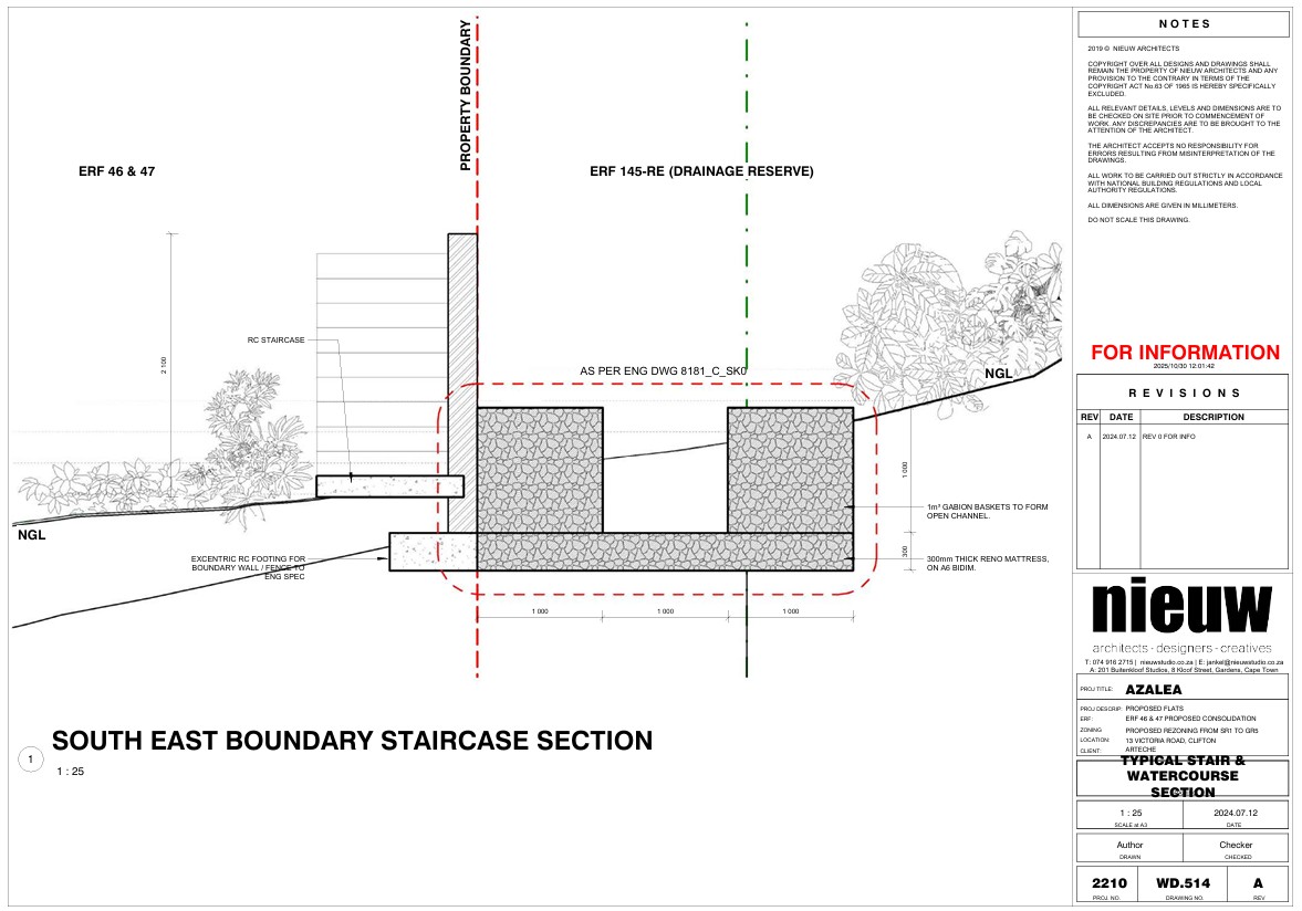 stair and watercourse section